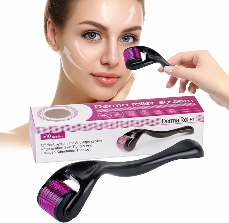 Derma Roller 0.50mm Skin Therapy Micro-Needle 540 For Acne Scars Wrinkles Stretch & Pores